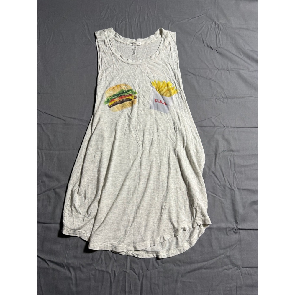 Pink Tank Top Women S Grey Good Red White & Food Burger Graphic Muscle Tee